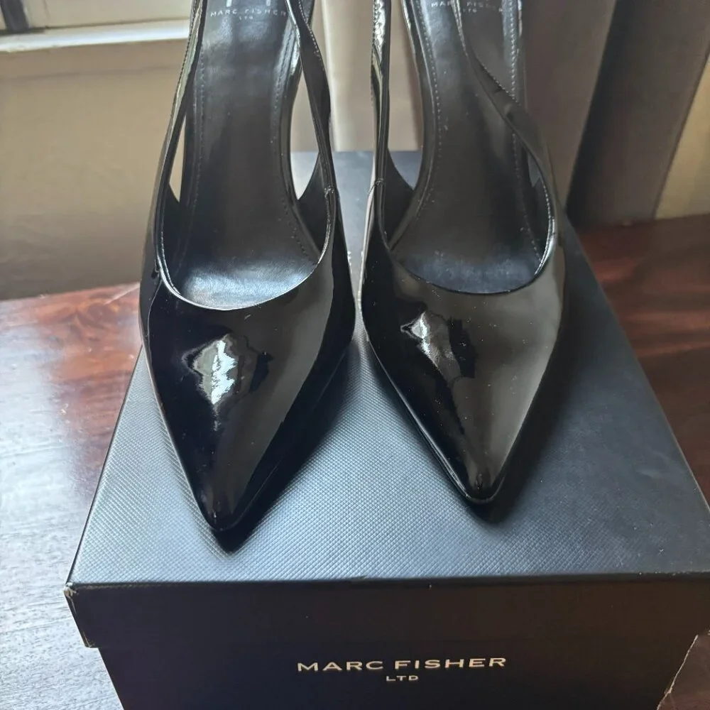 Marc Fisher Black Patent Leather Heels – Size 8.5 - Picture 2 of 7